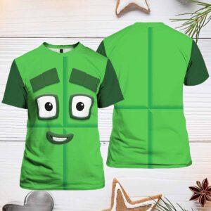 Number Four Green Blocks Halloween Costume Shirt
