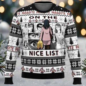 On The Nice List Parasyte Ugly Christmas Sweater On The Nice List Parasyte Ugly Christmas Sweater