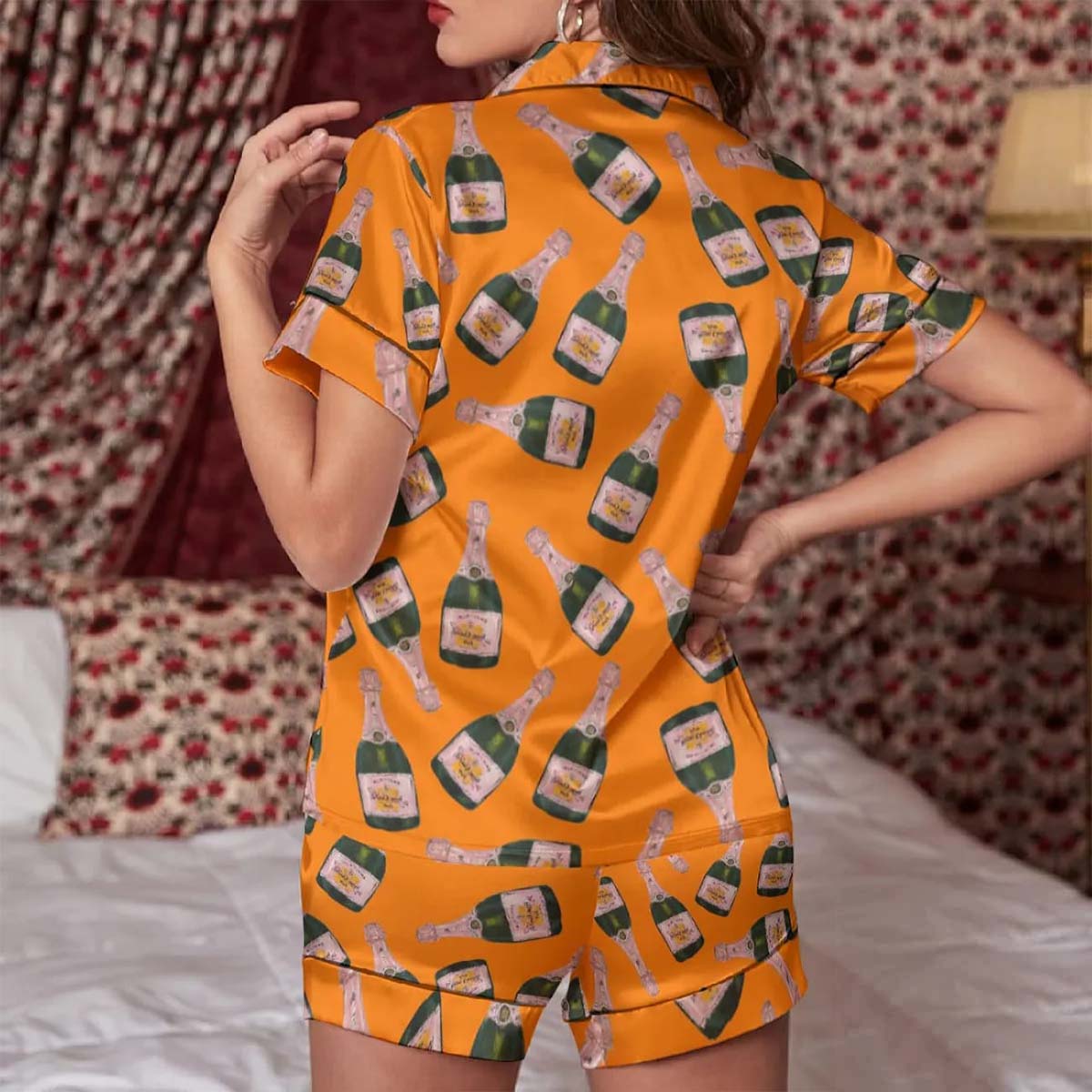 Orange Veuve Clicquot Bottles Pajama Set Orange Veuve Clicquot Bottles Pajama Set