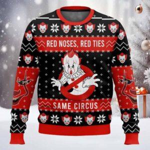 Pennywise Red Noses Red Ties Same Circus Ugly Christmas Sweater Pennywise Red Noses Red Ties Same Circus Ugly Christmas Sweater