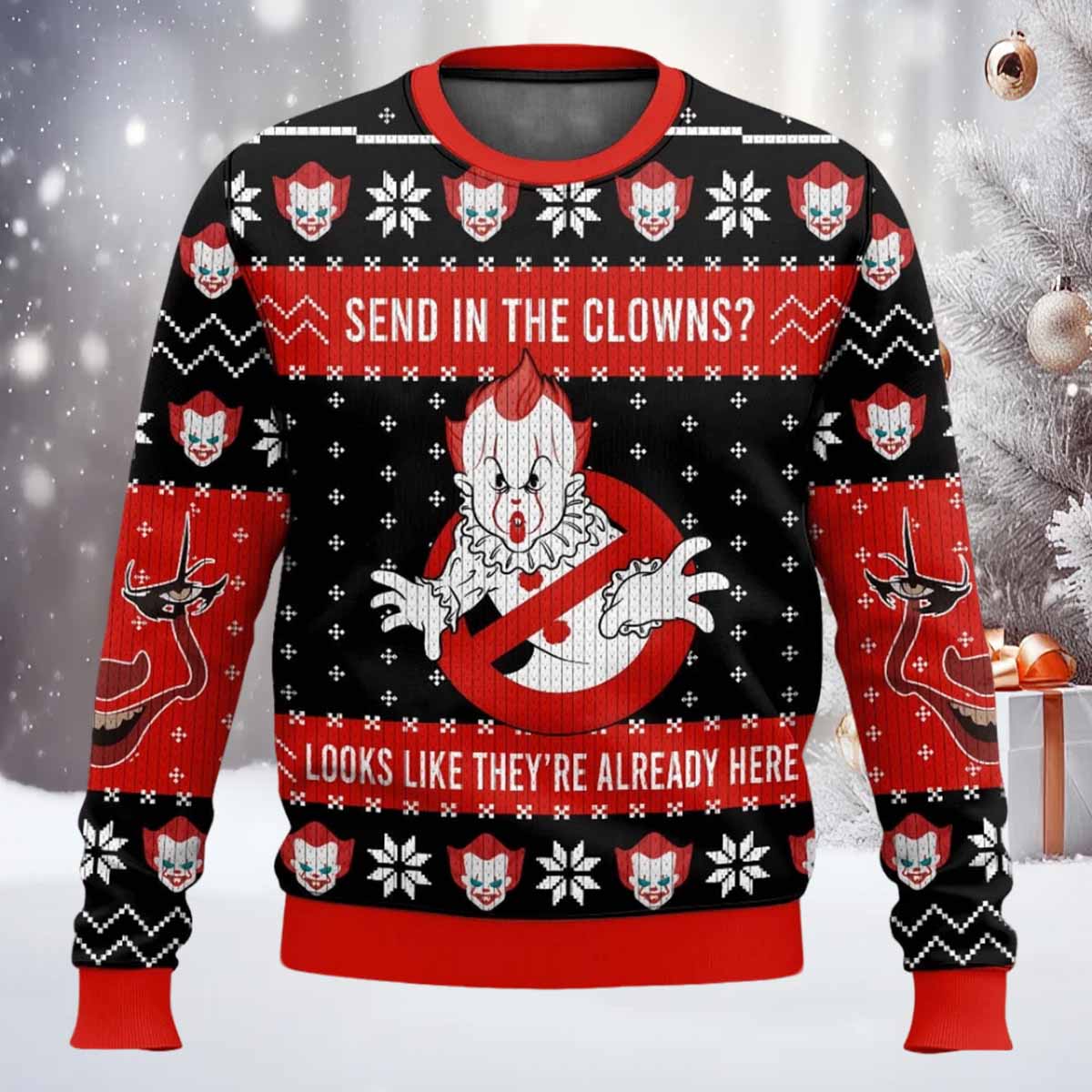 Pennywise Send In The Clowns Ugly Christmas Sweater Pennywise Send In The Clowns Ugly Christmas Sweater