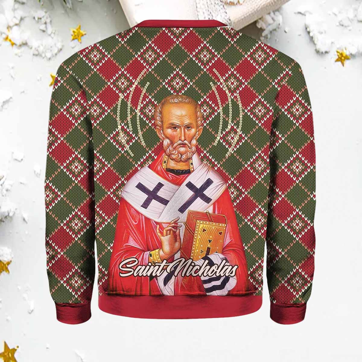 Saint Nicholas Ugly Christmas Sweater Saint Nicholas Ugly Christmas Sweater