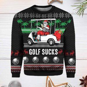Santa Claus Golf Sucks Ugly Christmas Sweater