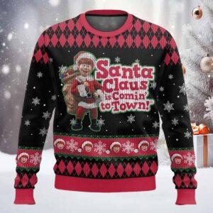 Santa Claus Is Coming To Town Ugly Sweater Santa Claus Is Coming To Town Ugly Sweater