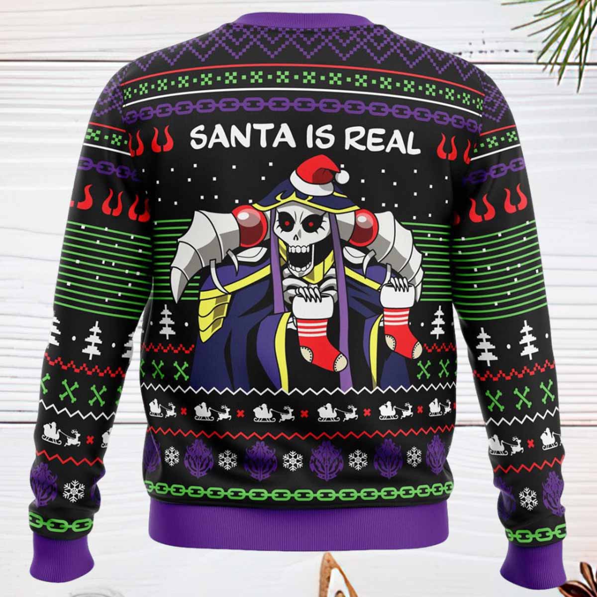 Santa Is Real Overlord Ugly Christmas Sweater Santa Is Real Overlord Ugly Christmas Sweater