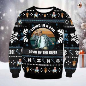 Saturday Night Live Matt Foley Livin In A Van Down By The River Ugly Christmas Sweater Saturday Night Live Matt Foley Livin In A Van Down By The River Ugly Christmas Sweater