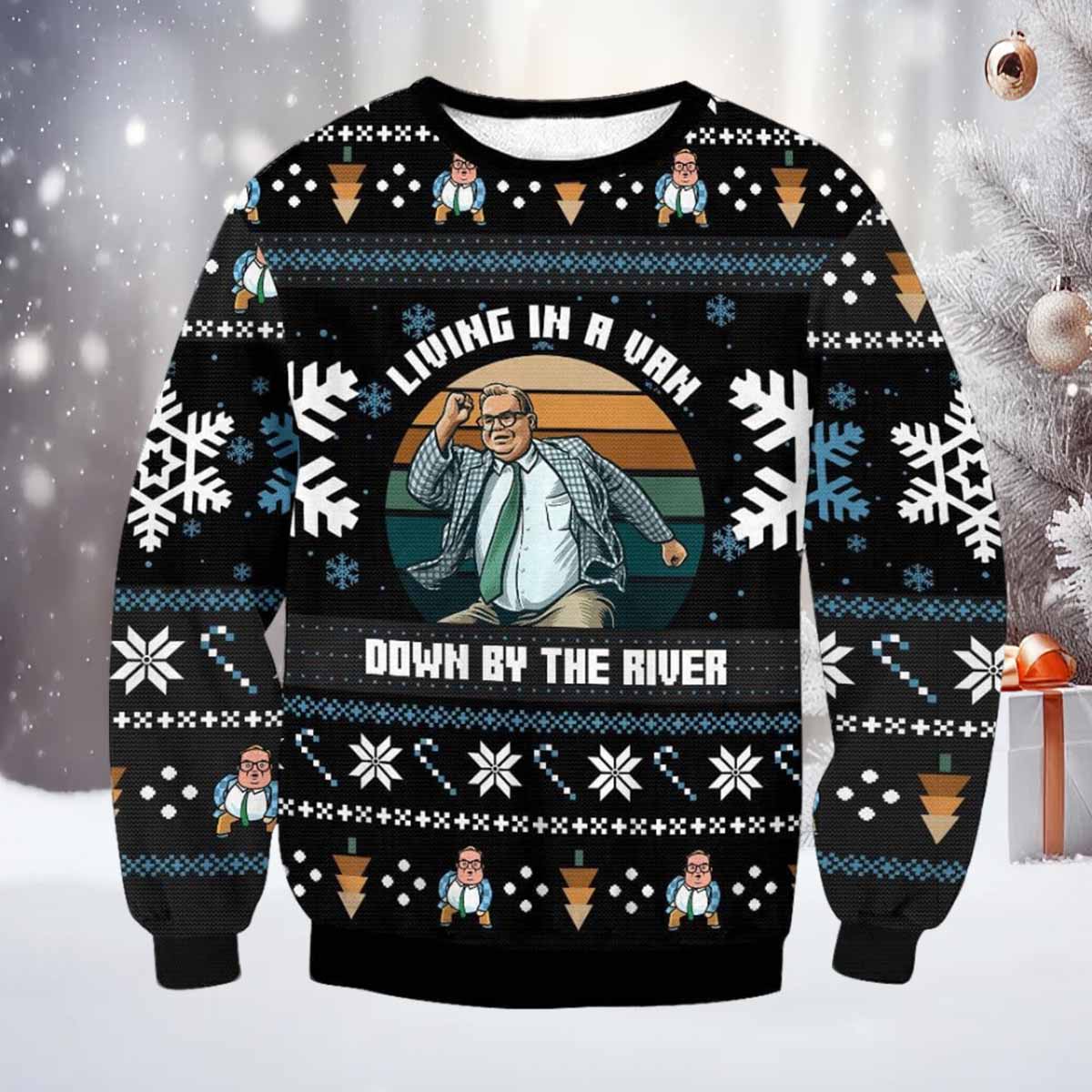 Saturday Night Live Matt Foley Livin In A Van Down By The River Ugly Christmas Sweater Saturday Night Live Matt Foley Livin In A Van Down By The River Ugly Christmas Sweater