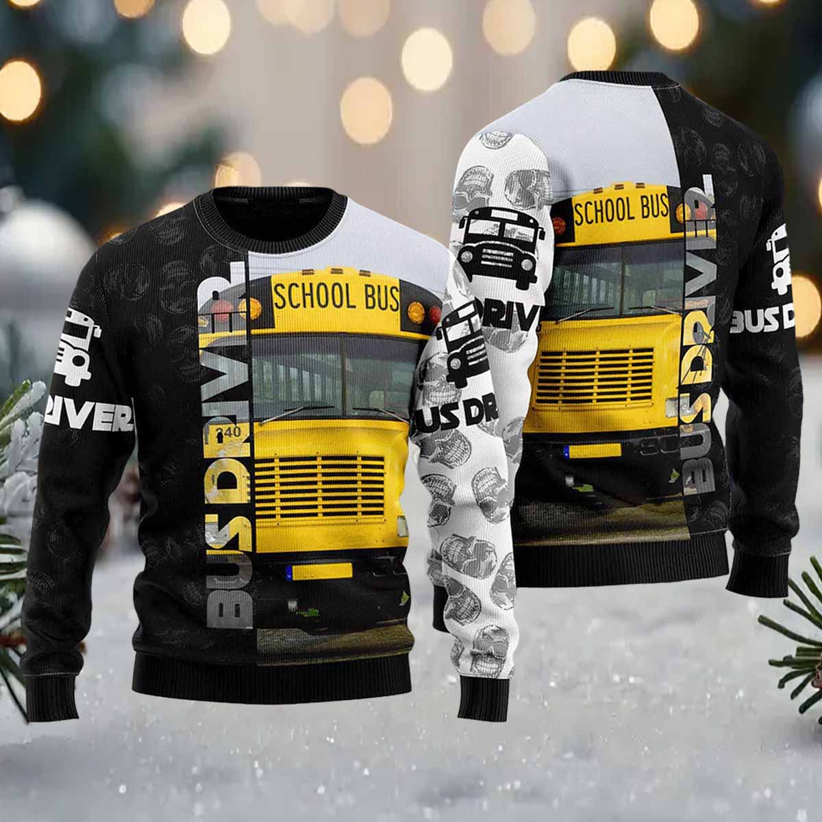 School Bus Driver Christmas Ugly Sweater School Bus Driver Christmas Ugly Sweater