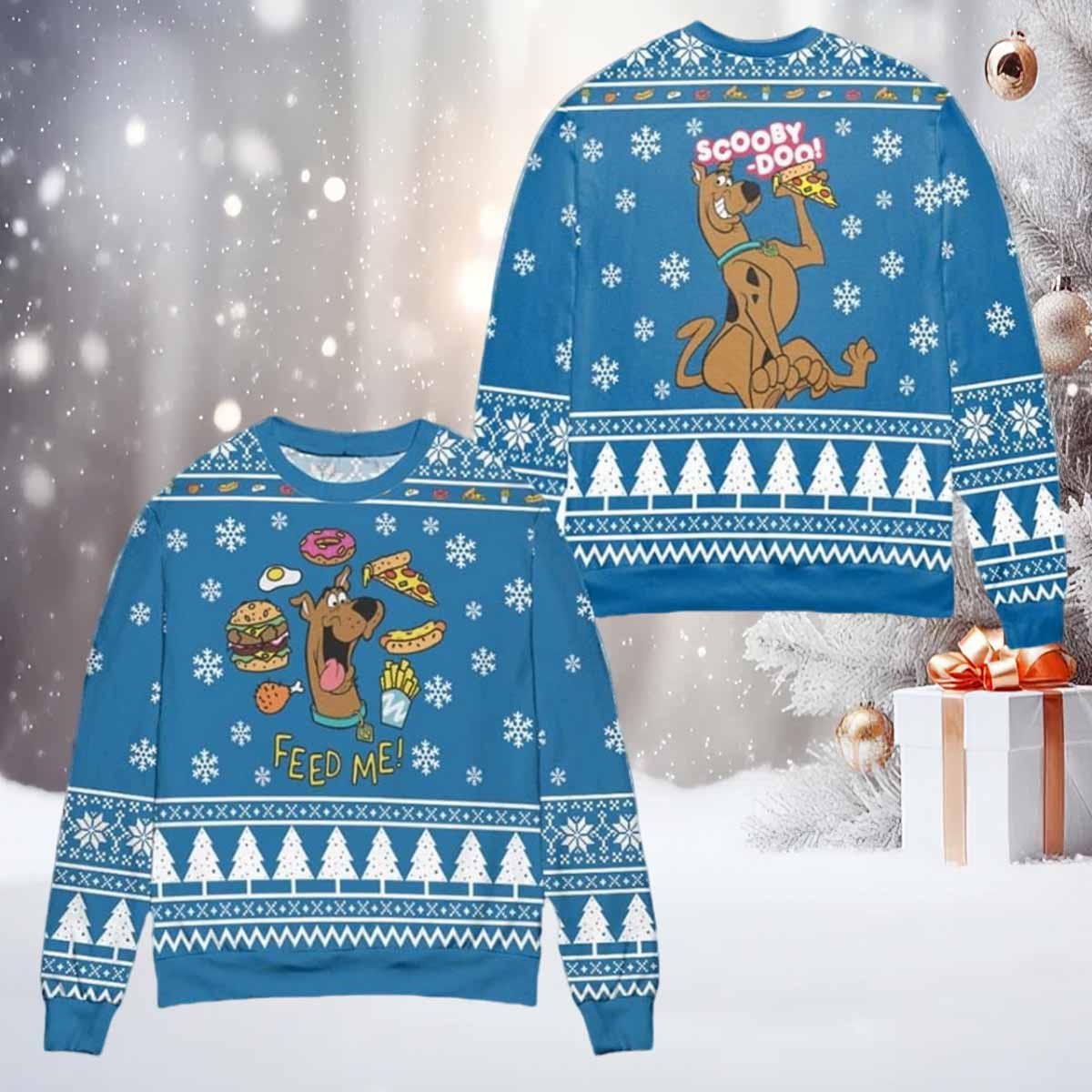 Scooby Doo Feed Me Ugly Sweater Scooby Doo Feed Me Ugly Sweater