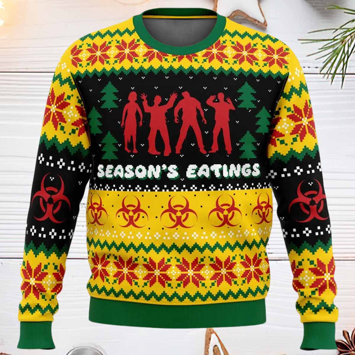 Season’s Eatings Zombie Ugly Christmas Sweater Seasons Eatings Zombie Ugly Christmas Sweater