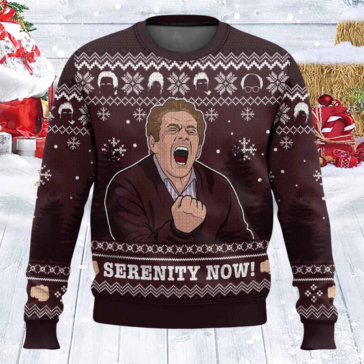 Serenity Now Seinfeld Ugly Christmas Sweater Serenity Now Seinfeld Ugly Christmas Sweater