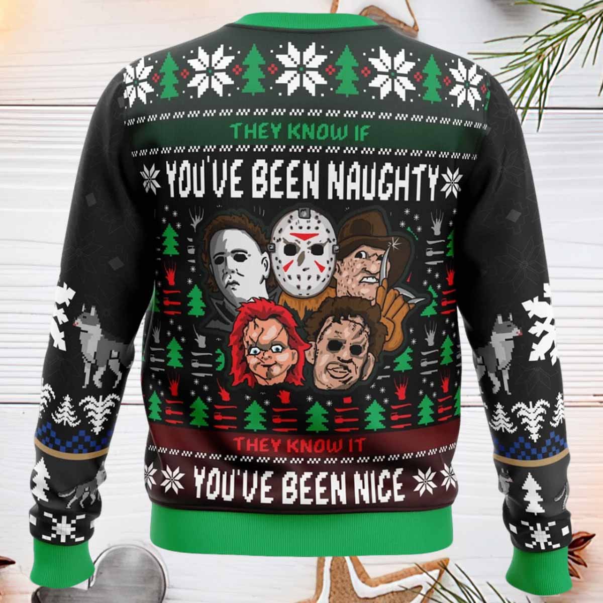 Slasher Horror Movie Ugly Christmas Sweater Slasher Horror Movie Ugly Christmas Sweater