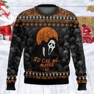 So Call Me May Be Scream Horror Ugly Sweater
