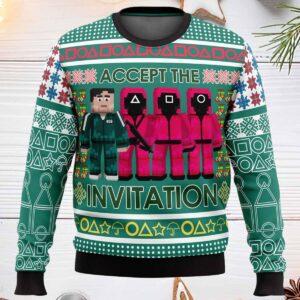 Squid Game Invitation Ugly Christmas Sweater Squid Game Invitation Ugly Christmas Sweater
