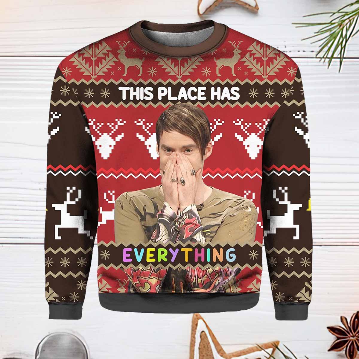 Stefon Saturday Night Live This Place Has Everything Christmas Ugly Sweater Stefon Saturday Night Live This Place Has Everything Christmas Ugly Sweater