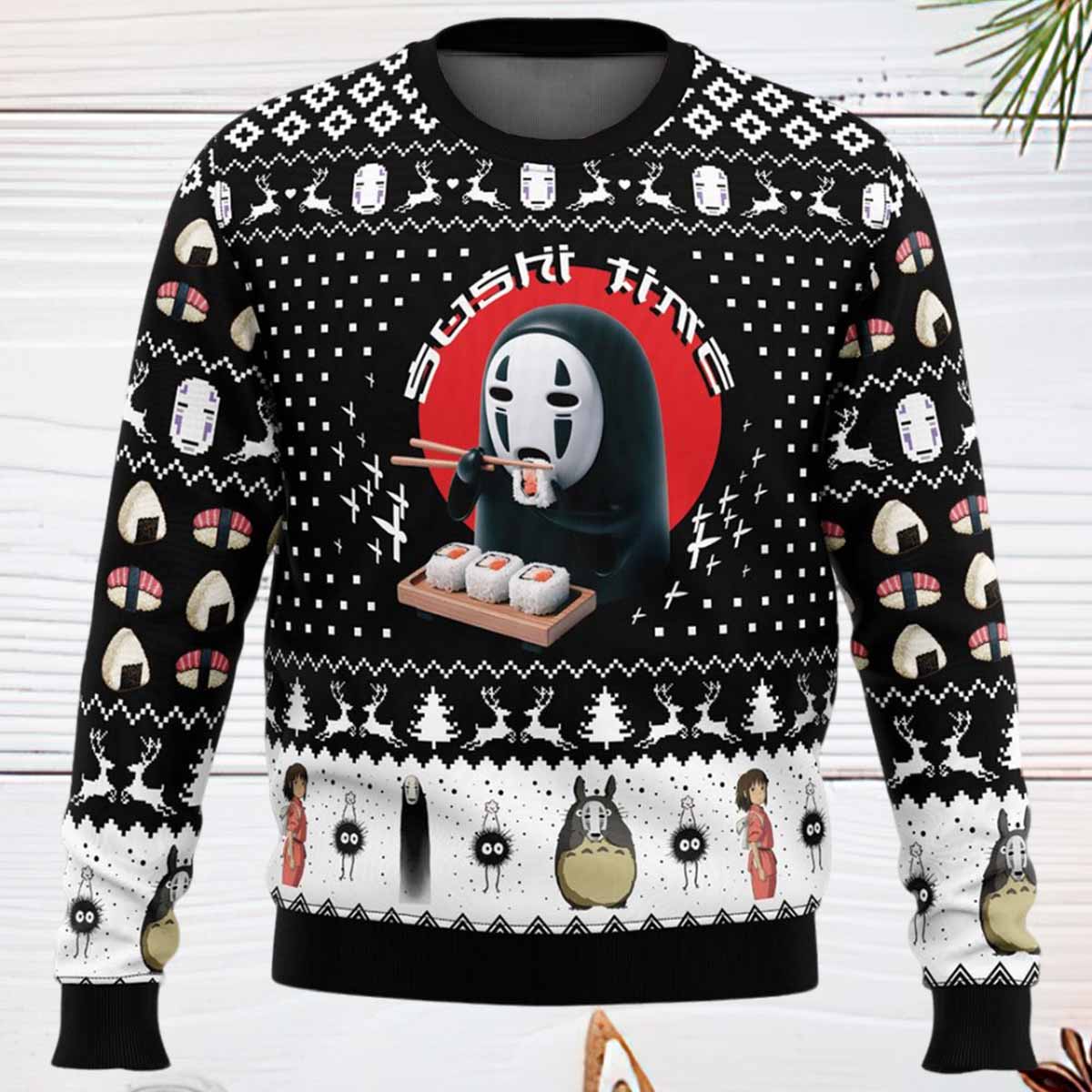 Sushi Time No Face Spirited Away Ugly Christmas Sweater Sushi Time No Face Spirited Away Ugly Christmas Sweater