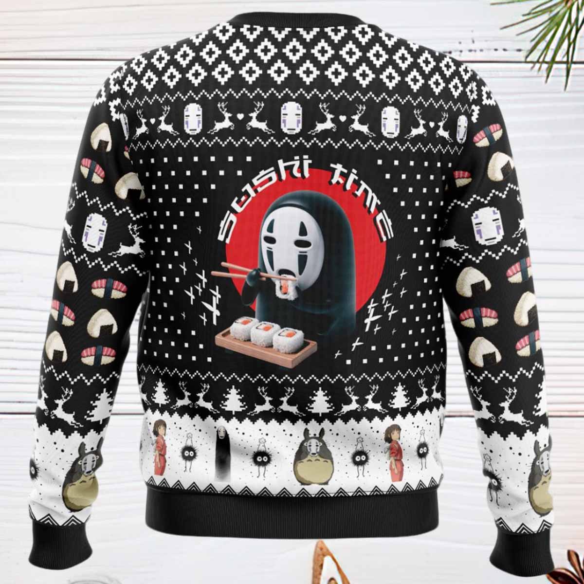 Sushi Time No Face Spirited Away Ugly Christmas Sweater Sushi Time No Face Spirited Away Ugly Christmas Sweater