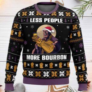 Thanos Less People More Bourbon Ugly Christmas Sweater Thanos Less People More Bourbon Ugly Christmas Sweater