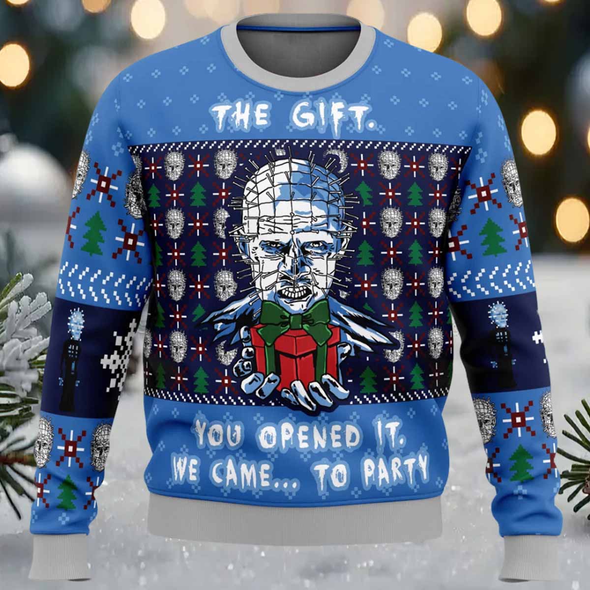 The Gift Hellraiser Ugly Christmas Sweater The Gift You Opened It We Came Hellraiser Ugly Christmas Sweater