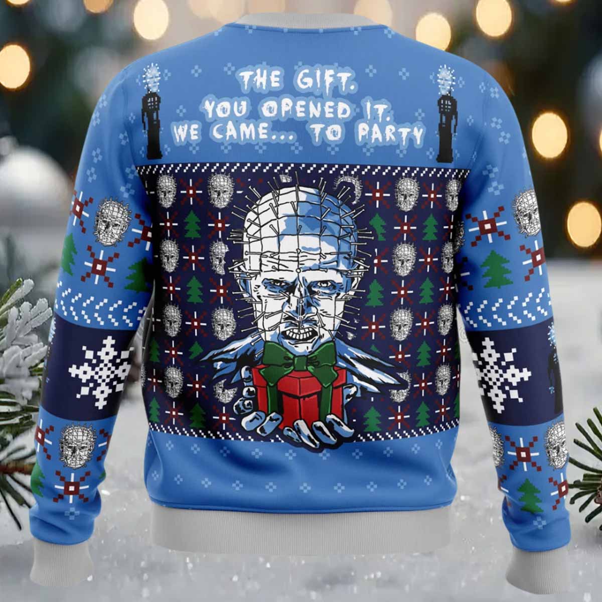 The Gift You Opened It We Came Hellraiser Ugly Christmas Sweater The Gift You Opened It We Came Hellraiser Ugly Christmas Sweater