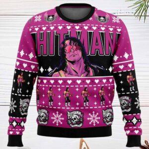 The Hitman Bret Hart Ugly Christmas Sweater The Hitman Bret Hart Ugly Christmas Sweater
