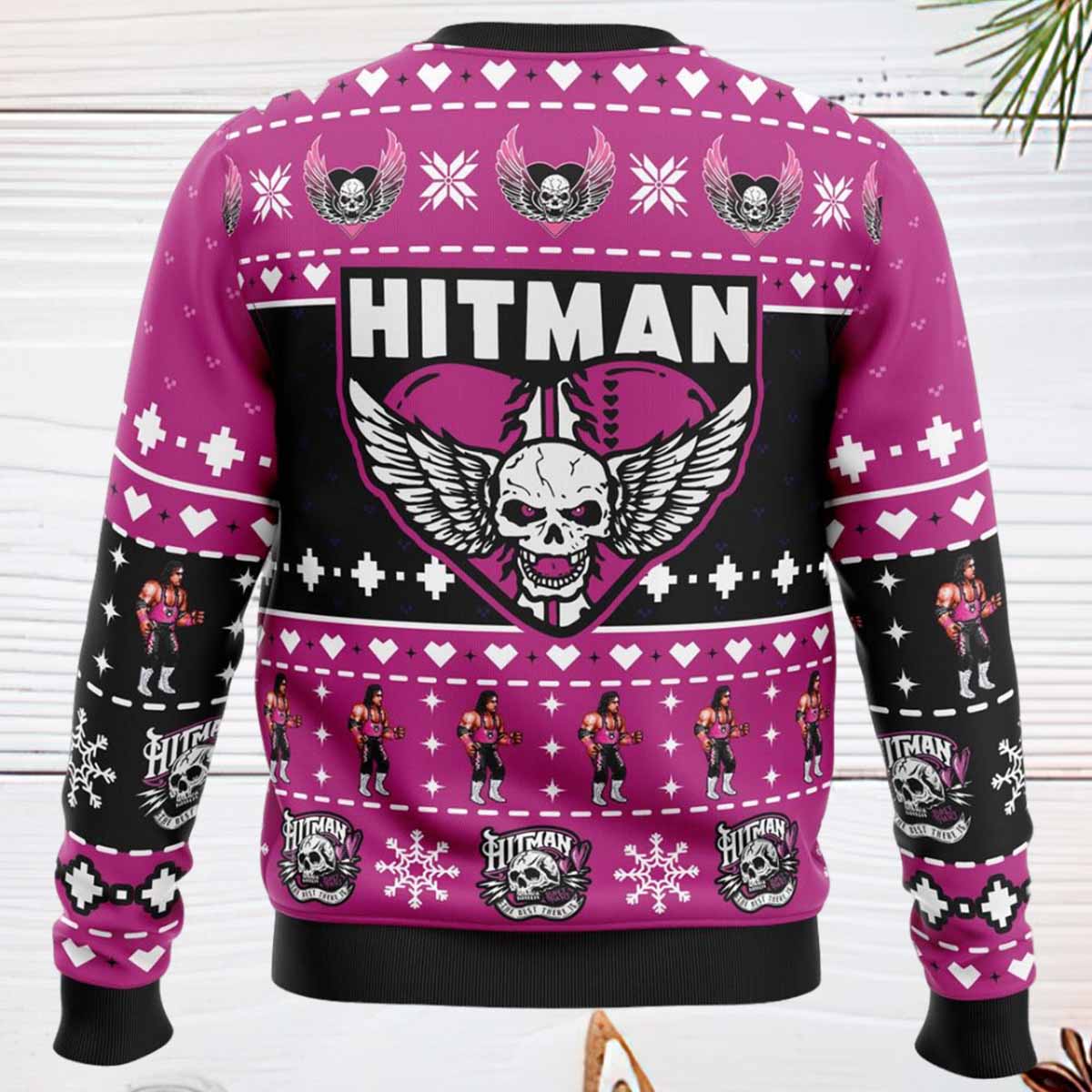 The Hitman Bret Hart Ugly Christmas Sweater The Hitman Bret Hart Ugly Christmas Sweater