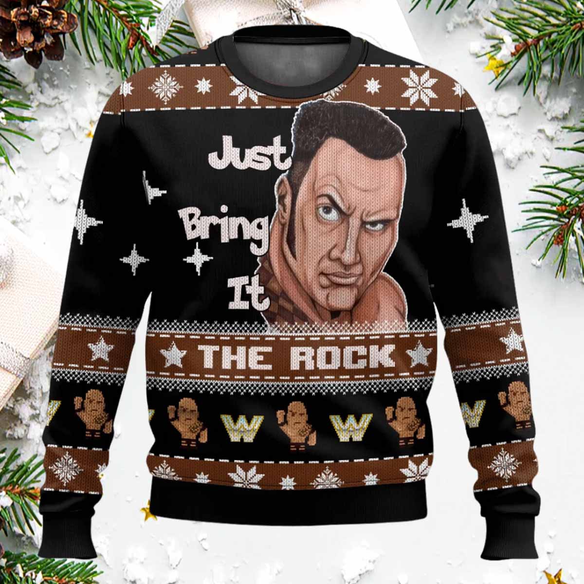 The Rock Just Bring It Ugly Christmas Sweater The Rock Just Bring It Ugly Christmas Sweater
