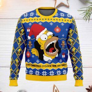 The Simpsons Its Christmas Oclock Time Anytime Christmas Sweater