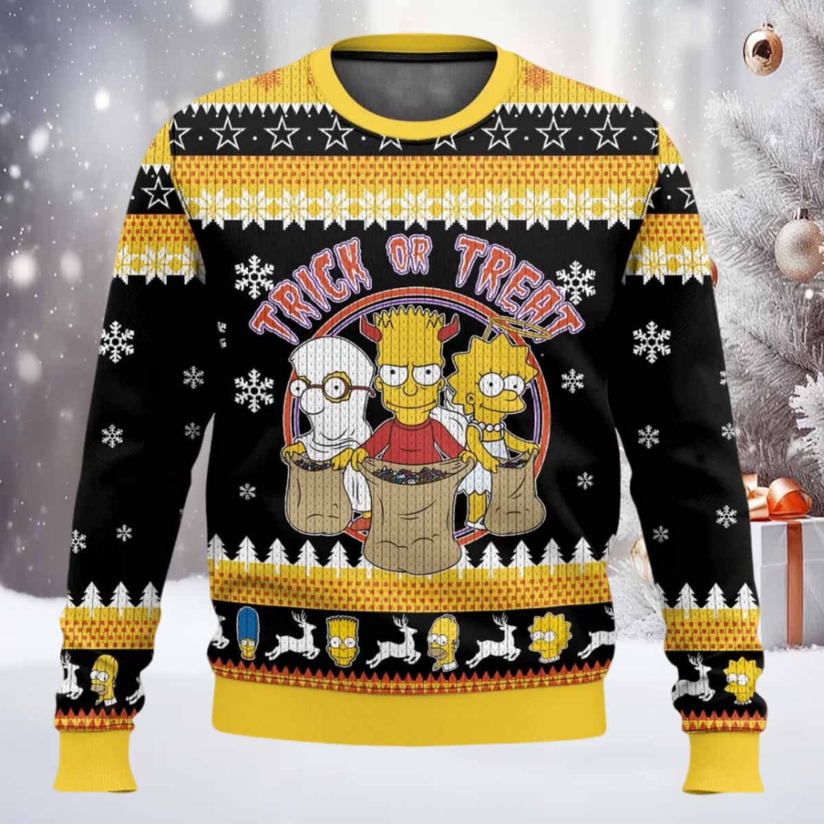 The Simpsons Trick Or Treat Ugly Sweater The Simpsons Trick Or Treat Ugly Sweater