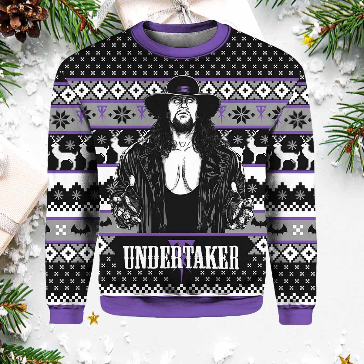 The Undertaker Mark Calaway Ugly Christmas Sweater The Undertaker Mark Calaway Ugly Christmas Sweater