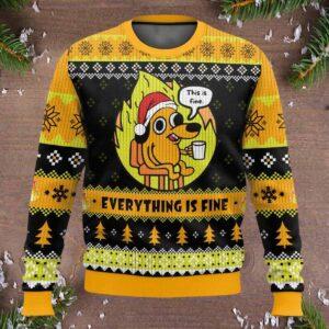 This is Fine Meme Christmas Ugly Sweater