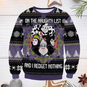 Villains On The Naughty List And I Redget Nothing Ugly Christmas Sweater Villains On The Naughty List And I Redget Nothing Ugly Christmas Sweater