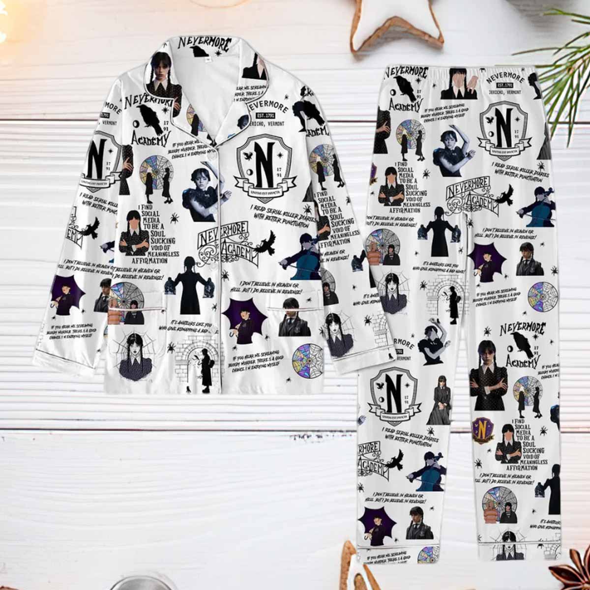 Wednesday Nevermore Pajama Set Wednesday Nevermore Pajama Set