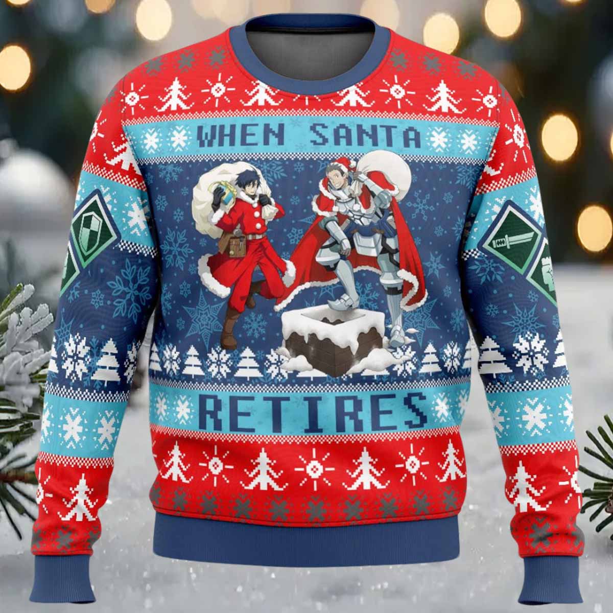 When Santa Retires Log Horizon Ugly Christmas Sweater When Santa Retires Log Horizon Ugly Christmas Sweater