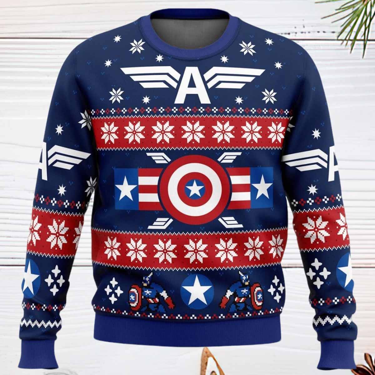 Winter Soldier Captain America Ugly Christmas Sweater Winter Soldier Captain America Ugly Christmas Sweater