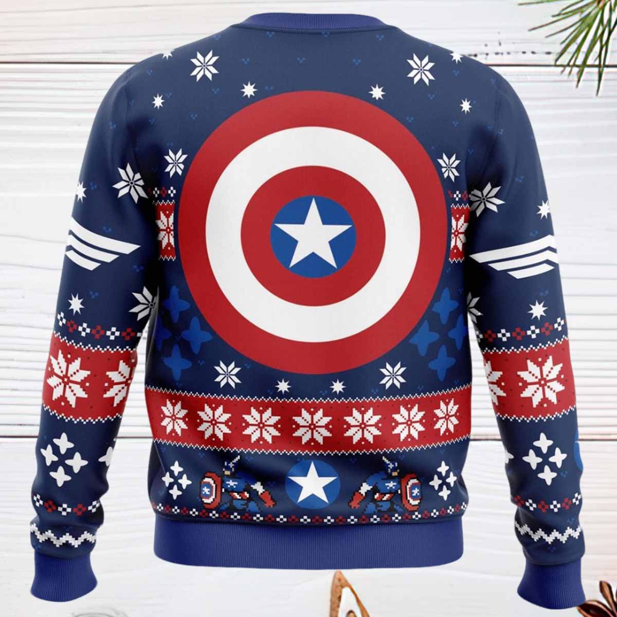 Winter Soldier Captain America Ugly Christmas Sweater Winter Soldier Captain America Ugly Christmas Sweater