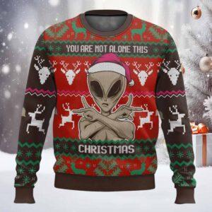 Alien You Are Not Alone This Christmas Ugly Sweater Alien You Are Not Alone This Christmas Ugly Sweater