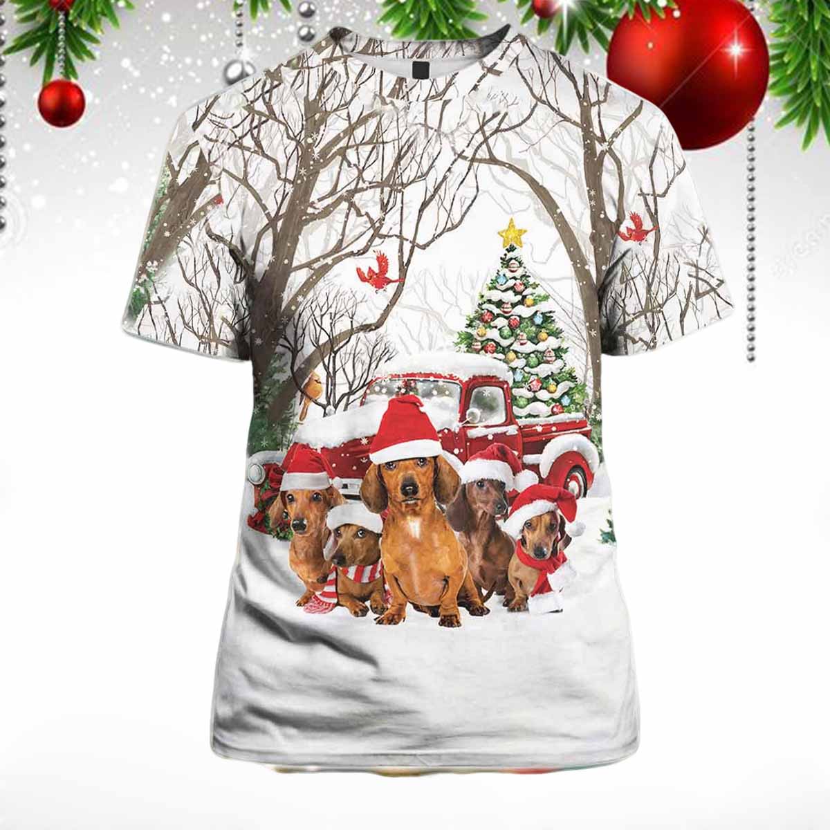 Amazing Dachshund Christmas 3D Shirt Amazing Dachshund Christmas 3D Shirt