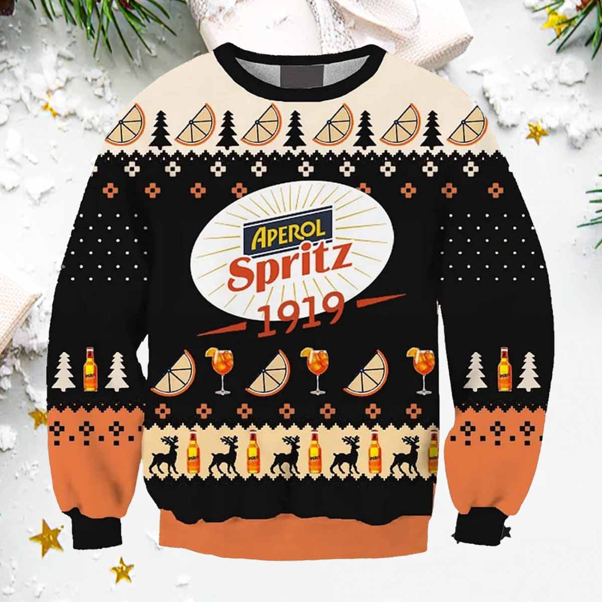 Aperol Spritz 1919 Ugly Christmas Sweater Aperol Spritz 1919 Ugly Christmas Sweater