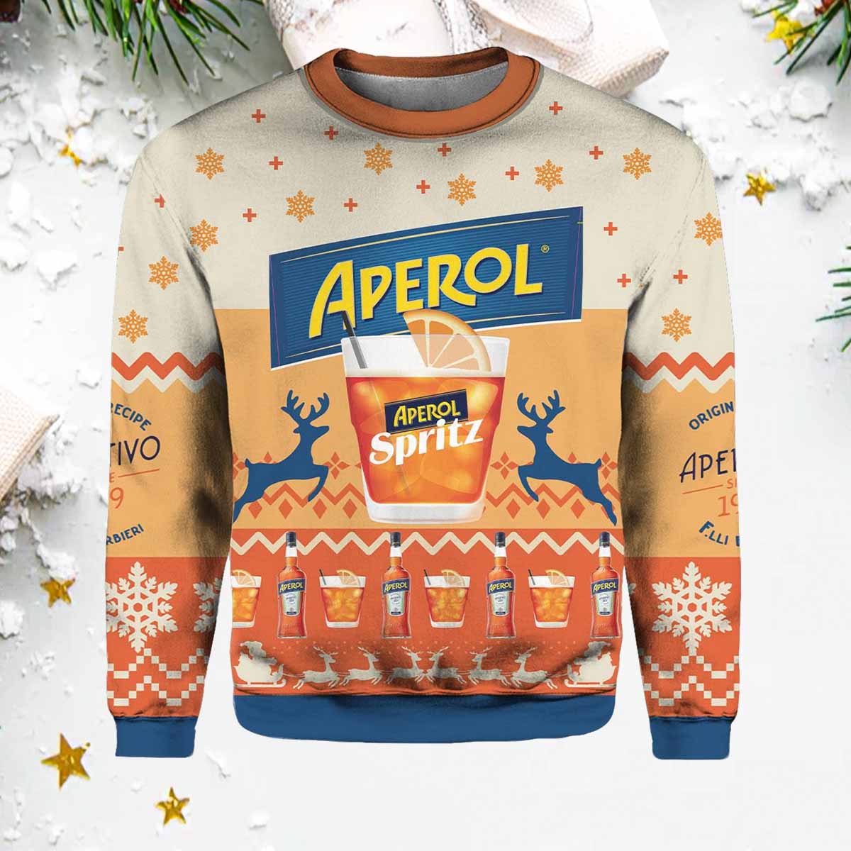 Aperol Spritz Orange Ugly Christmas Sweater Aperol Spritz Orange Ugly Christmas Sweater