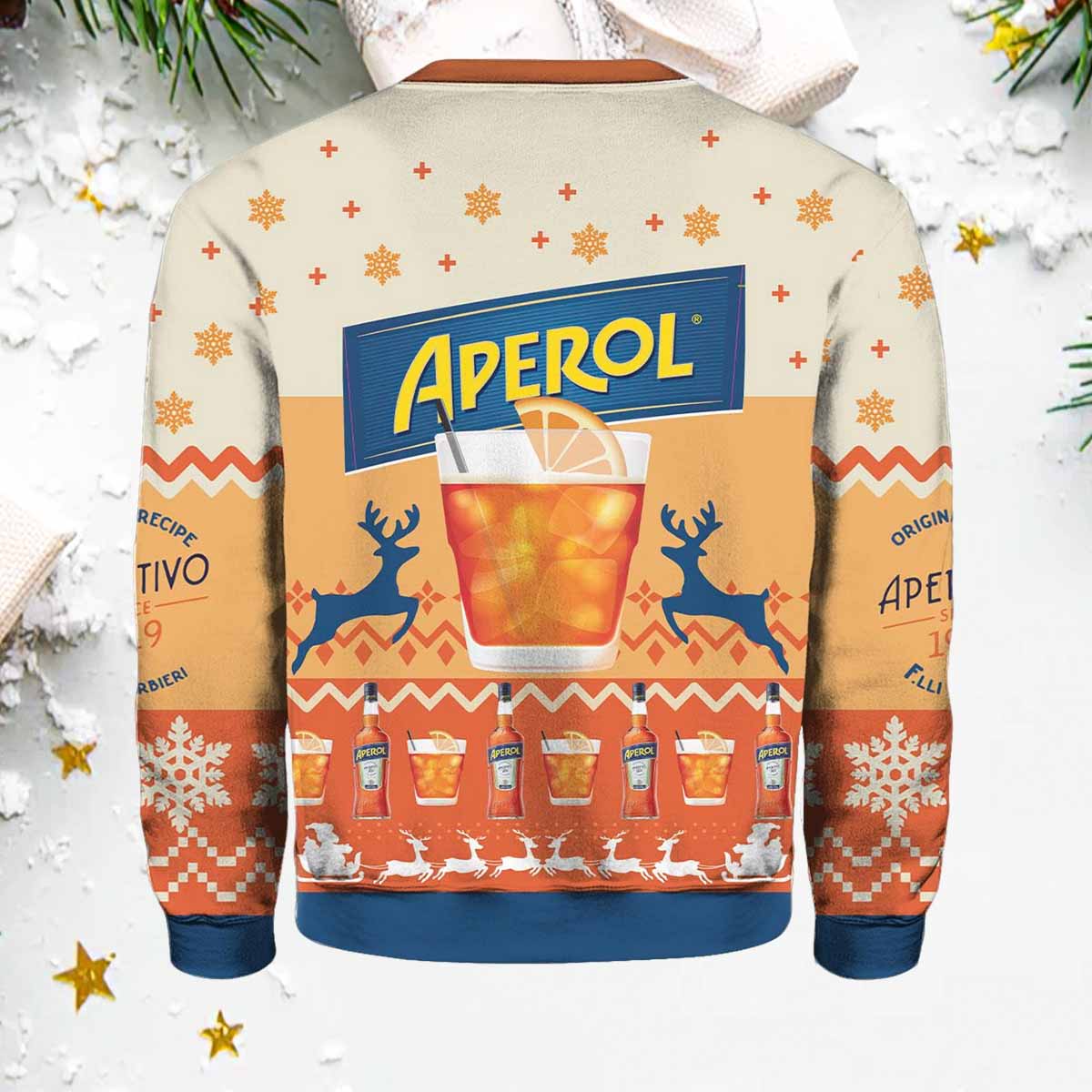 Aperol Spritz Orange Ugly Christmas Sweater Aperol Spritz Orange Ugly Christmas Sweater