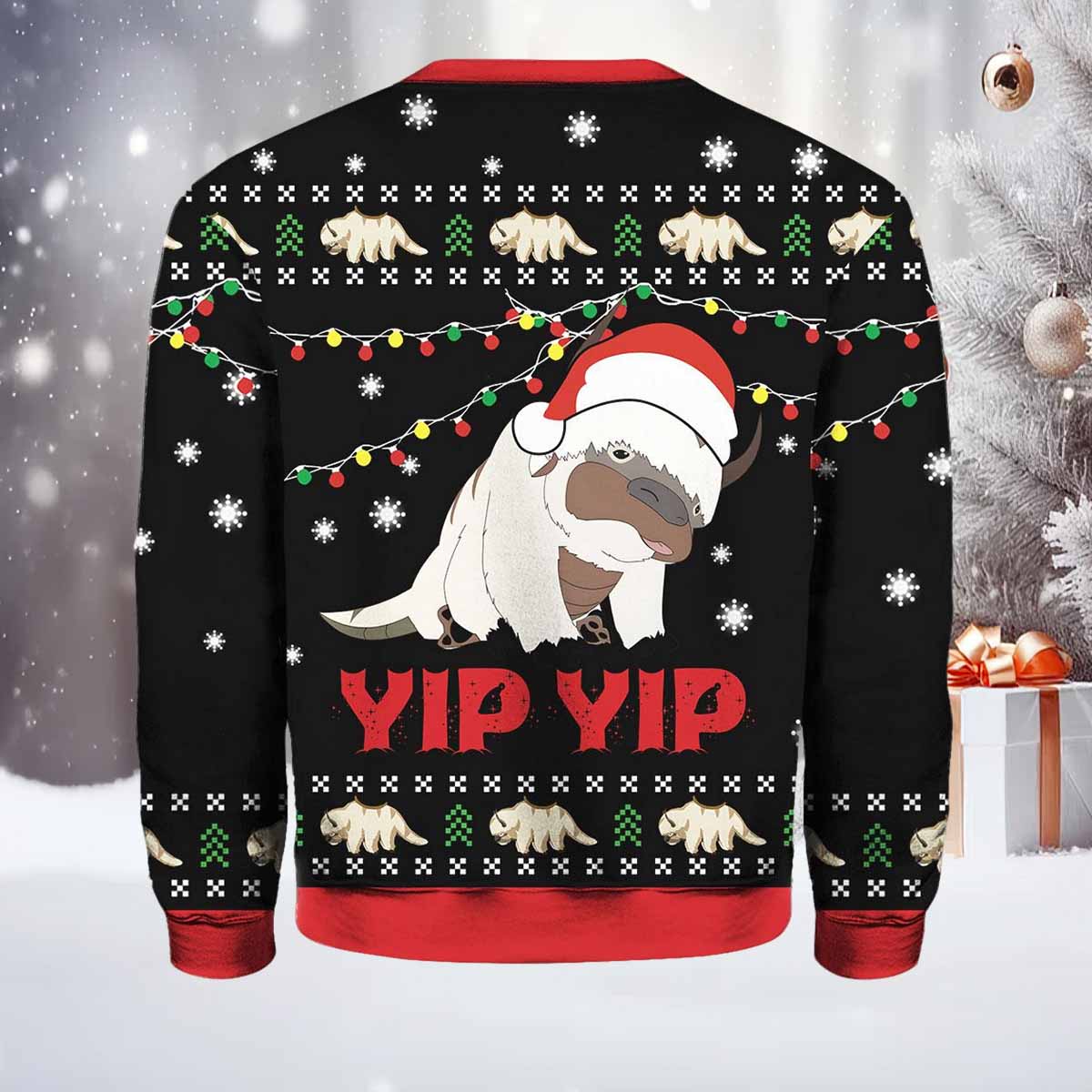 Appa Sky Bison Yip Yip Ugly Christmas Sweater Appa Sky Bison Yip Yip Ugly Christmas Sweater