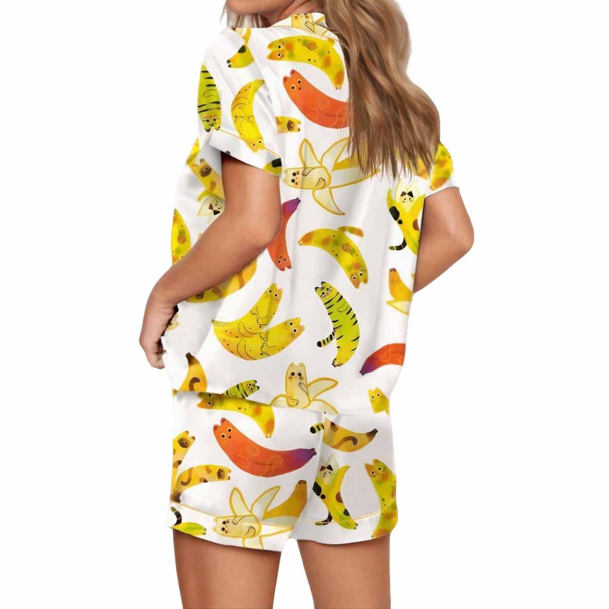 Banana Cat Satin Pajama Set Banana Cat Satin Pajama Set