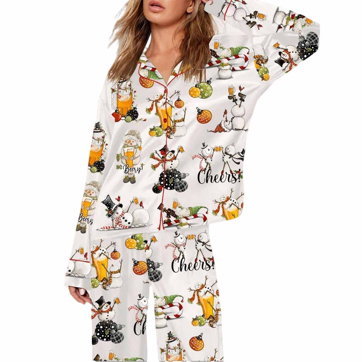 Beer Drinking Snowman Pajama Set Beer Drinking Snowman Pajama Set