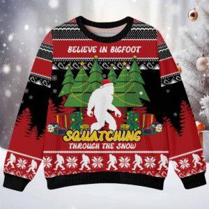 Believe In Bigfoot Ufo Ugly Sweater