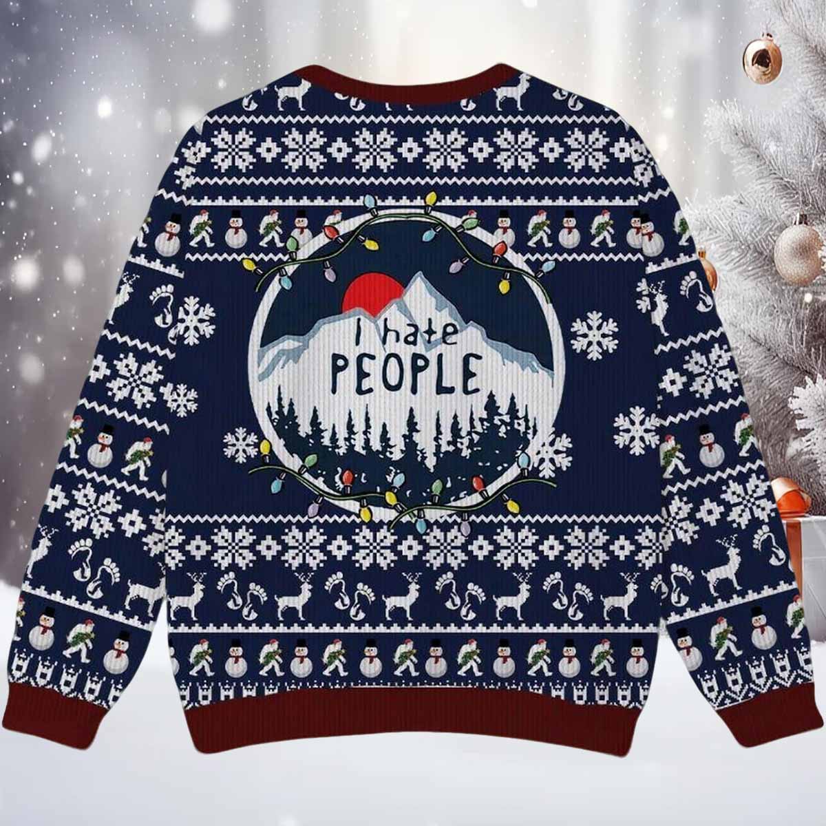 Bigfoot I Party With Sasquatch Ugly Christmas Sweater Bigfoot I Party With Sasquatch Ugly Christmas Sweater