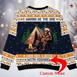 Bigfoot I Wanna Be The One Who Has A Beer With Ugly Christmas Sweater