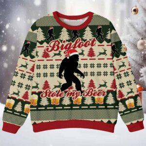 Bigfoot Stole My Beer Chrismas Ugly Sweater Bigfoot Stole My Beer Chrismas Ugly Sweater
