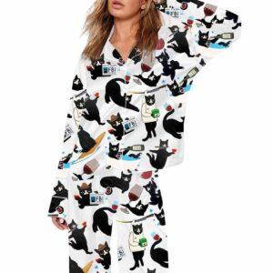 Black Cat Liquor Art Pajama Set
