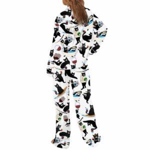 Black Cat Liquor Art Pajama Set 1 Black Cat Liquor Art Pajama Set